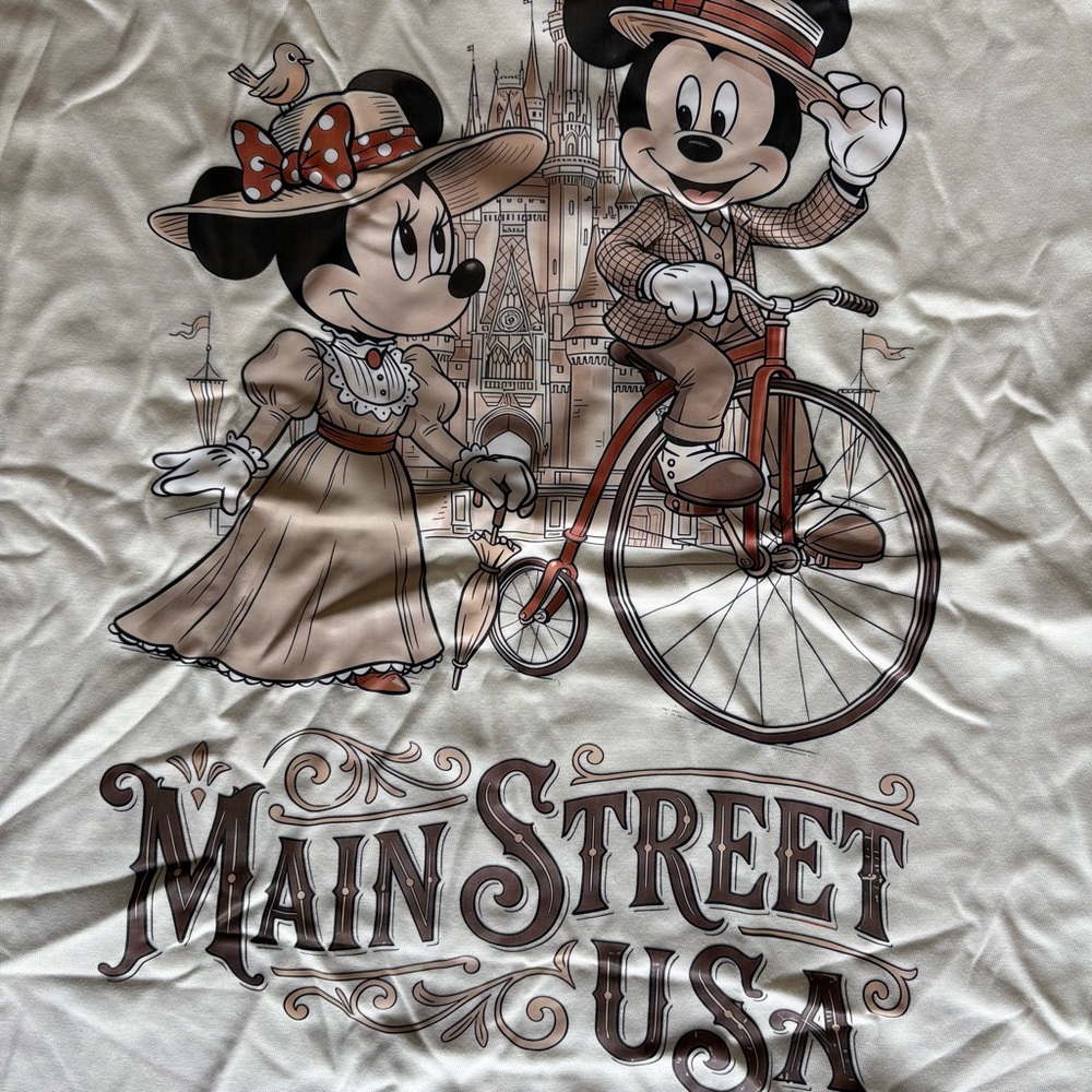Disney Mickey Minnie Mouse Main Street Walt Disney World T-shirt Retro M NEW! - Picture 4 of 5